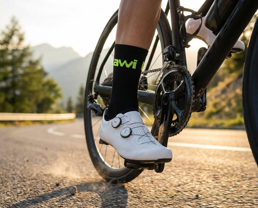 Socken ZORBIG lang Schwarz/Fluor-Gelb