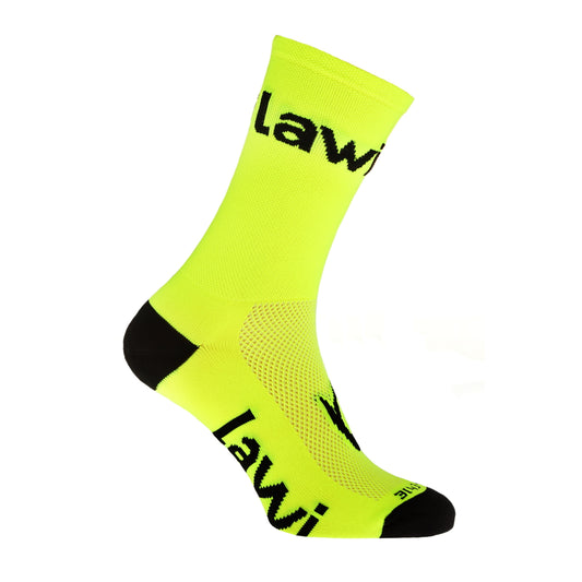Socken ZORBIG lang Fluo Gelb/Schwarz