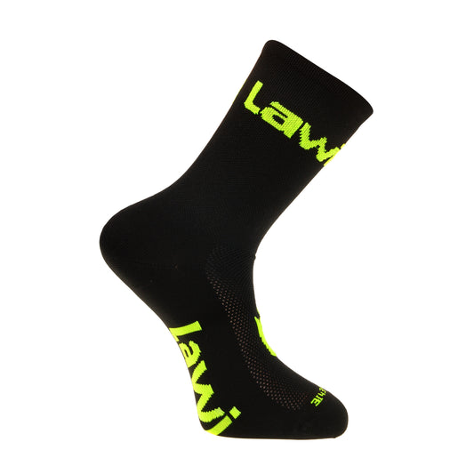 Socken ZORBIG lang Schwarz/Fluor-Gelb