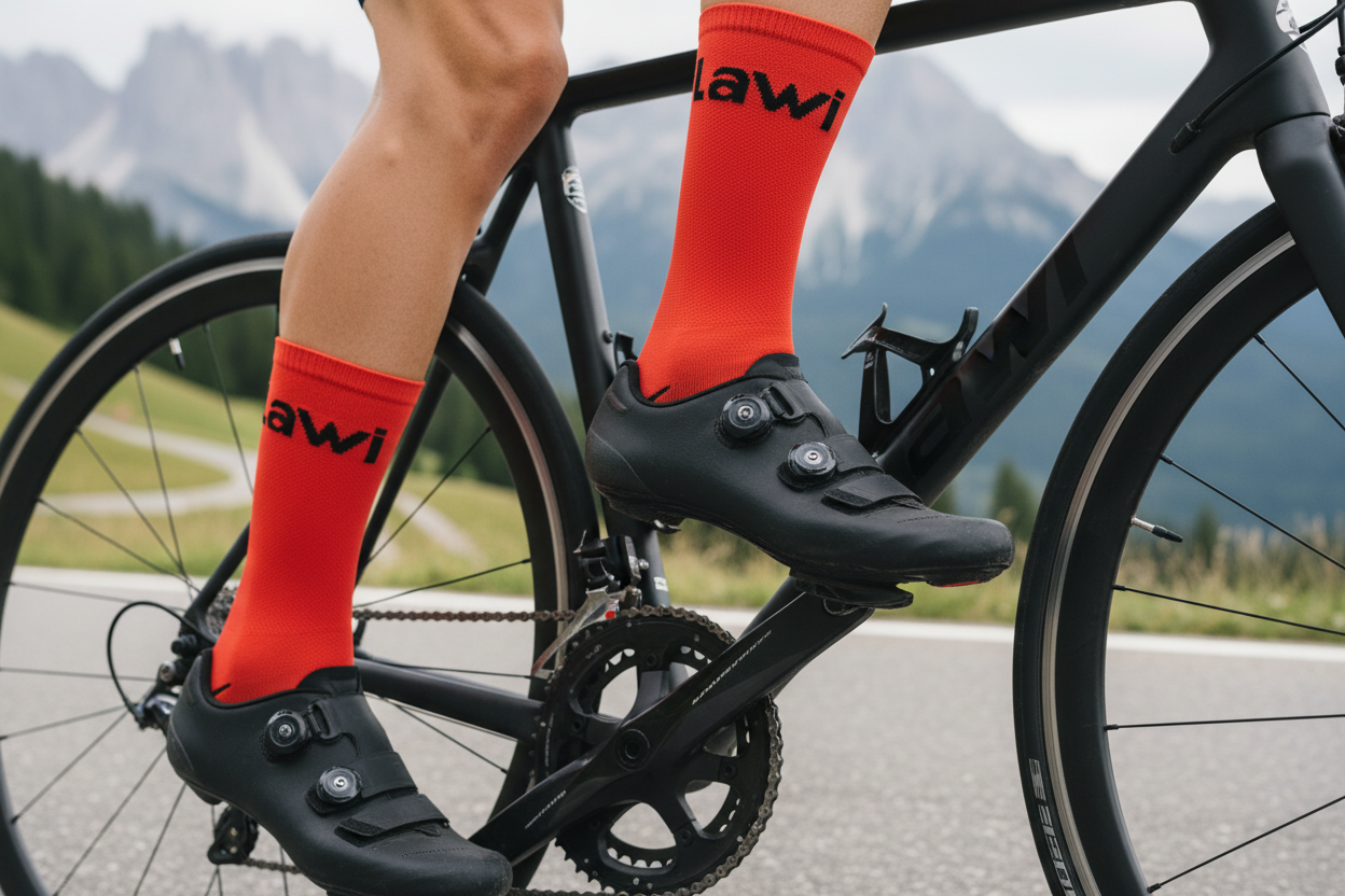 Socken ZORBIG lang rot/schwarz